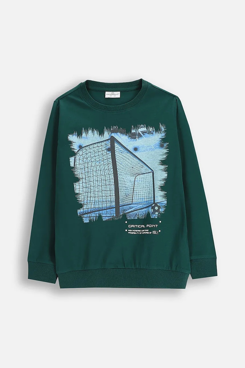 Coccodrillo longsleeve din bumbac pentru copii culoarea verde, cu imprimeu, X-RAY VISION BOY JUNIOR