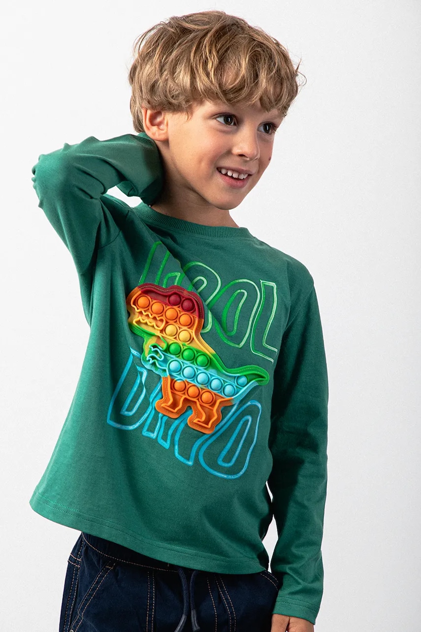 Levně Dětské bavlněné tričko Coccodrillo zelená barva, X-RAY VISION BOY KIDS