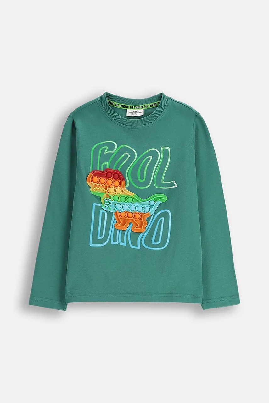 Детская хлопковая футболка Coccodrillo цвет зелёный X-RAY VISION BOY KIDS