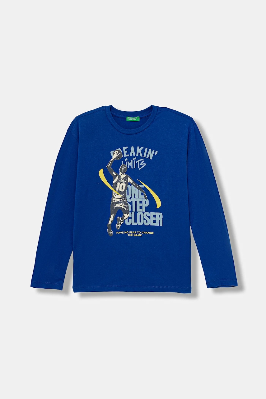 United Colors of Benetton longsleeve din bumbac pentru copii cu imprimeu, 3ATNC10R8