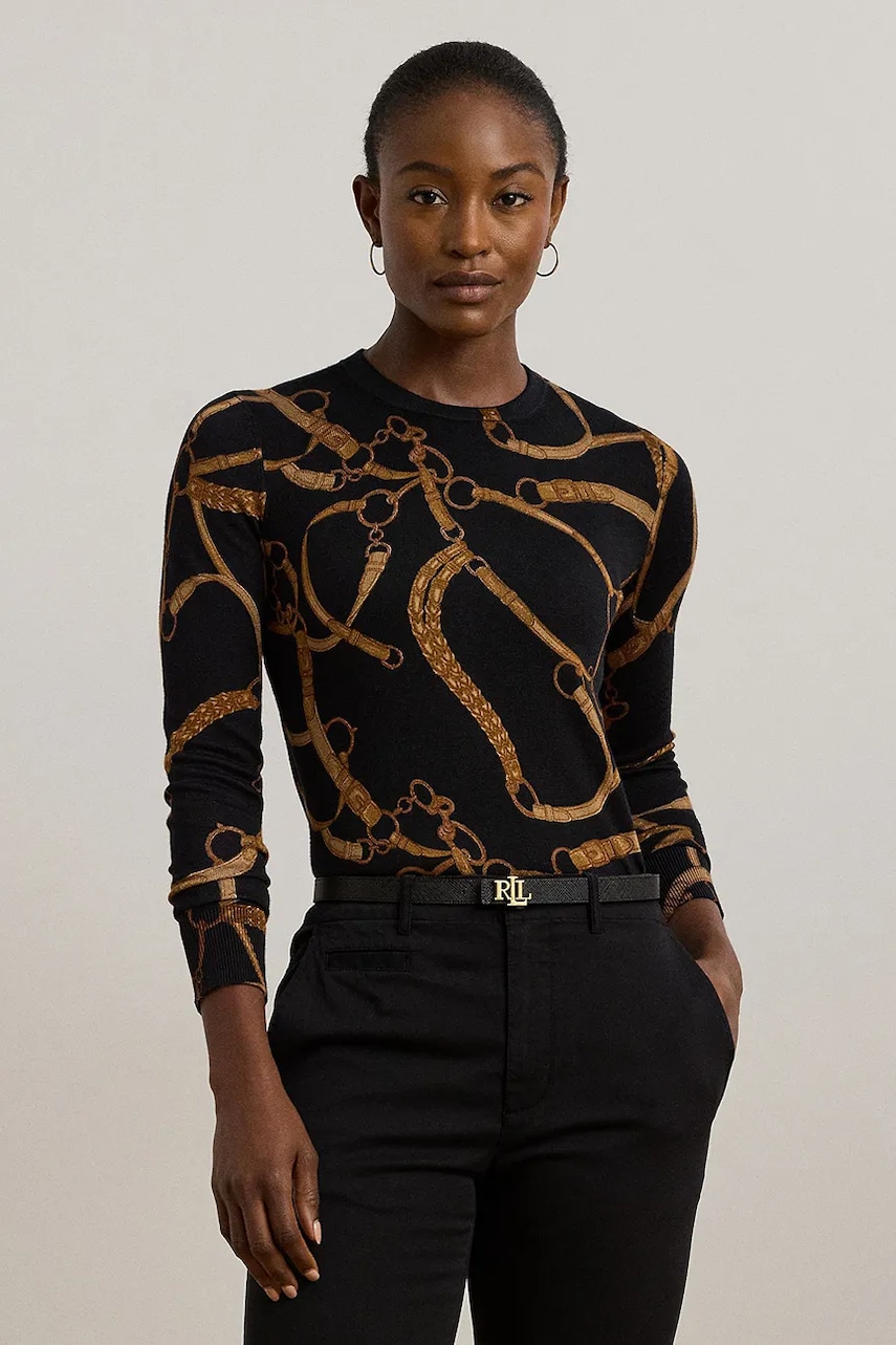 Levně Svetr Lauren Ralph Lauren dámský, černá barva, 200971373