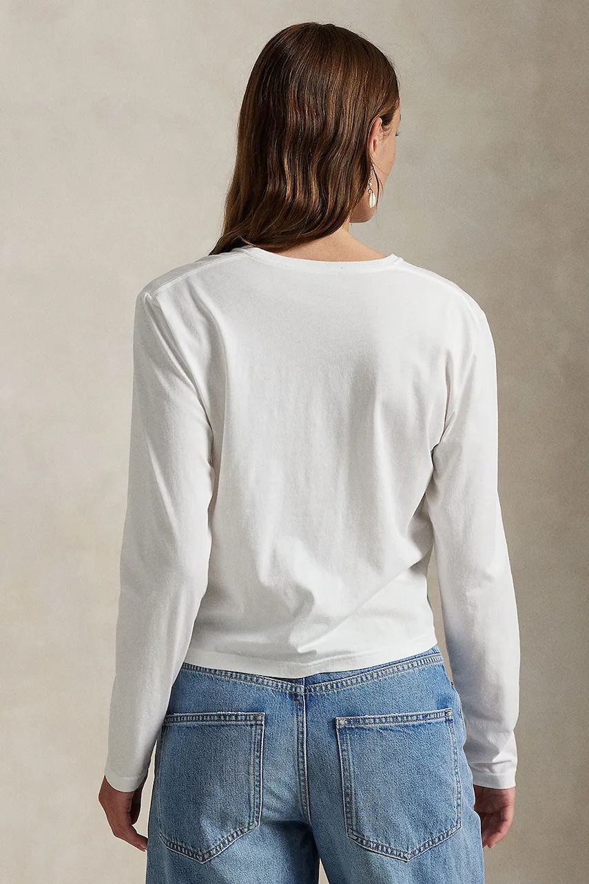 Лонгслив Polo Ralph Lauren цвет белый 211967103 Лонгслив Polo Ralph Lauren цвет белый 211967103