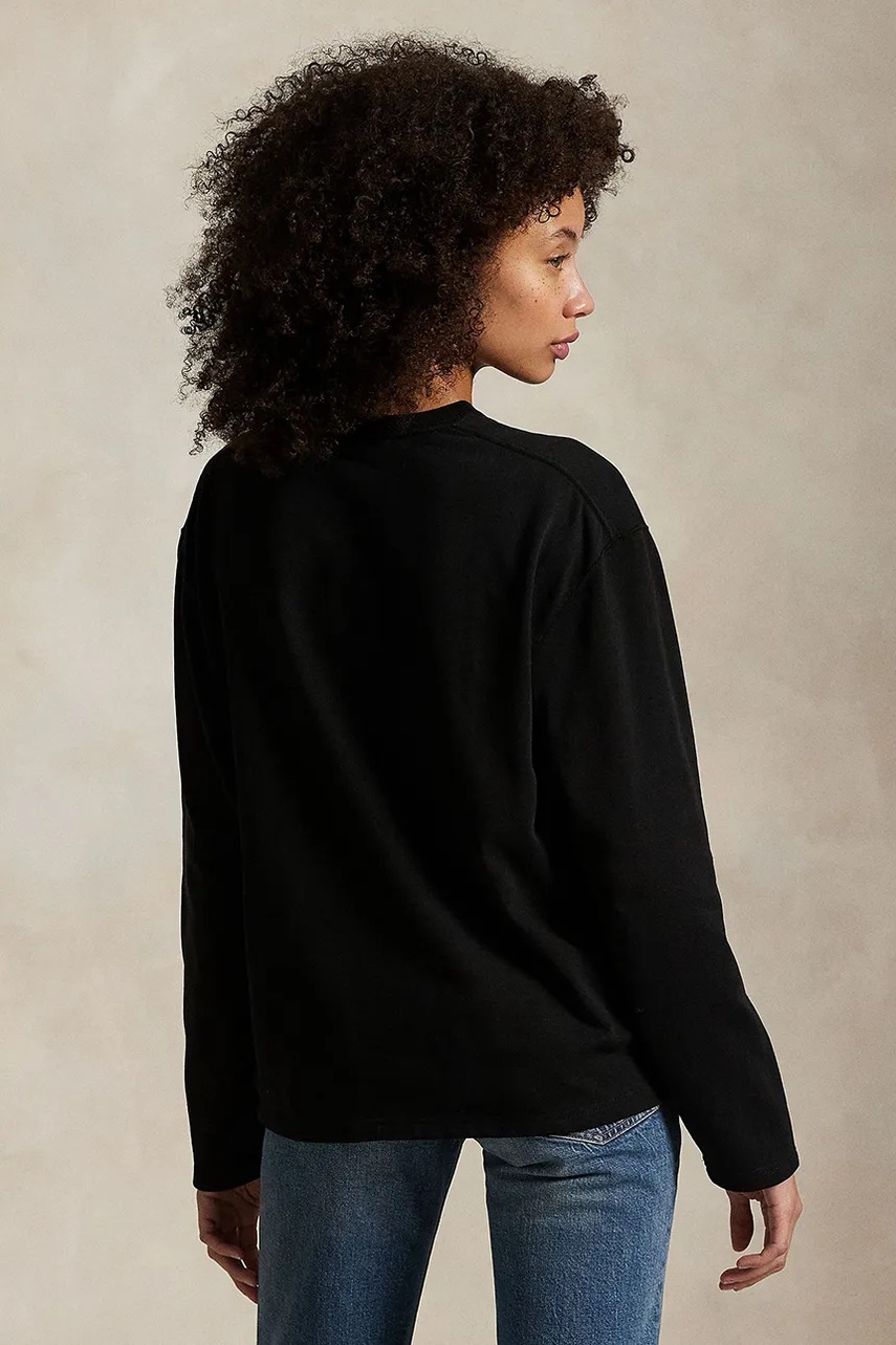 Хлопковый лонгслив Polo Ralph Lauren цвет чёрный 211967105