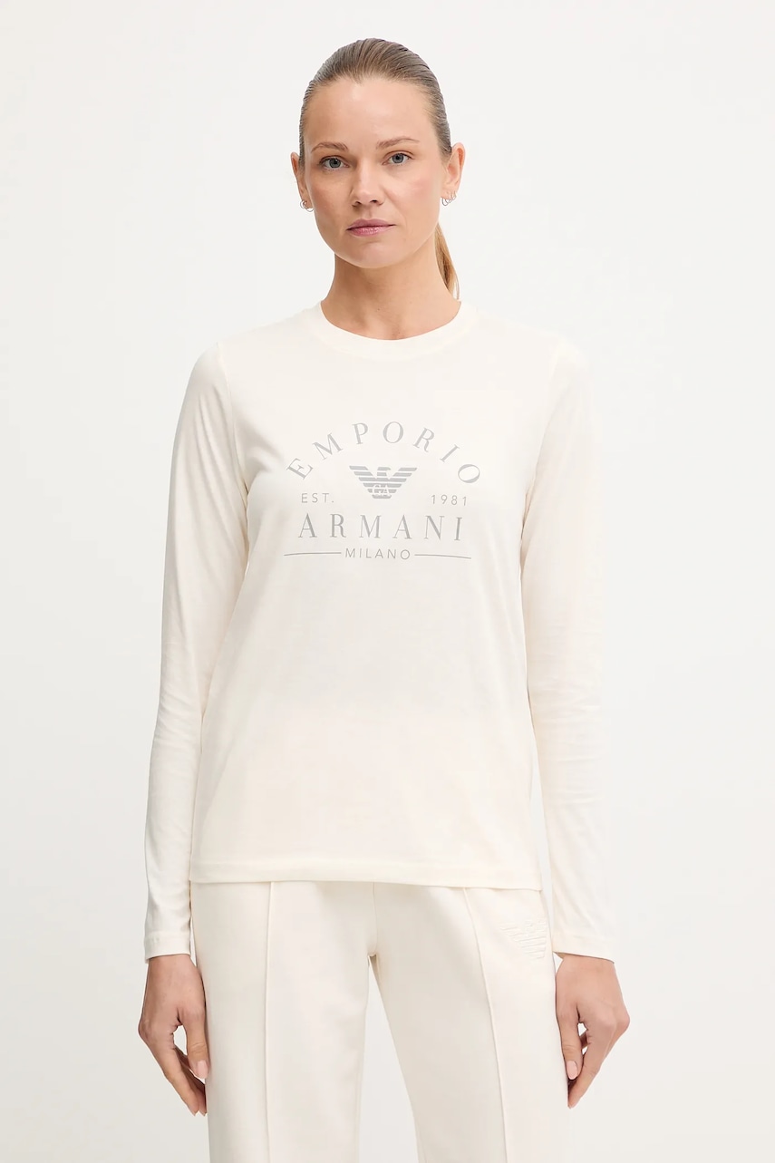 Emporio Armani Underwear longsleeve din bumbac culoarea bej, EW001899 AF15345