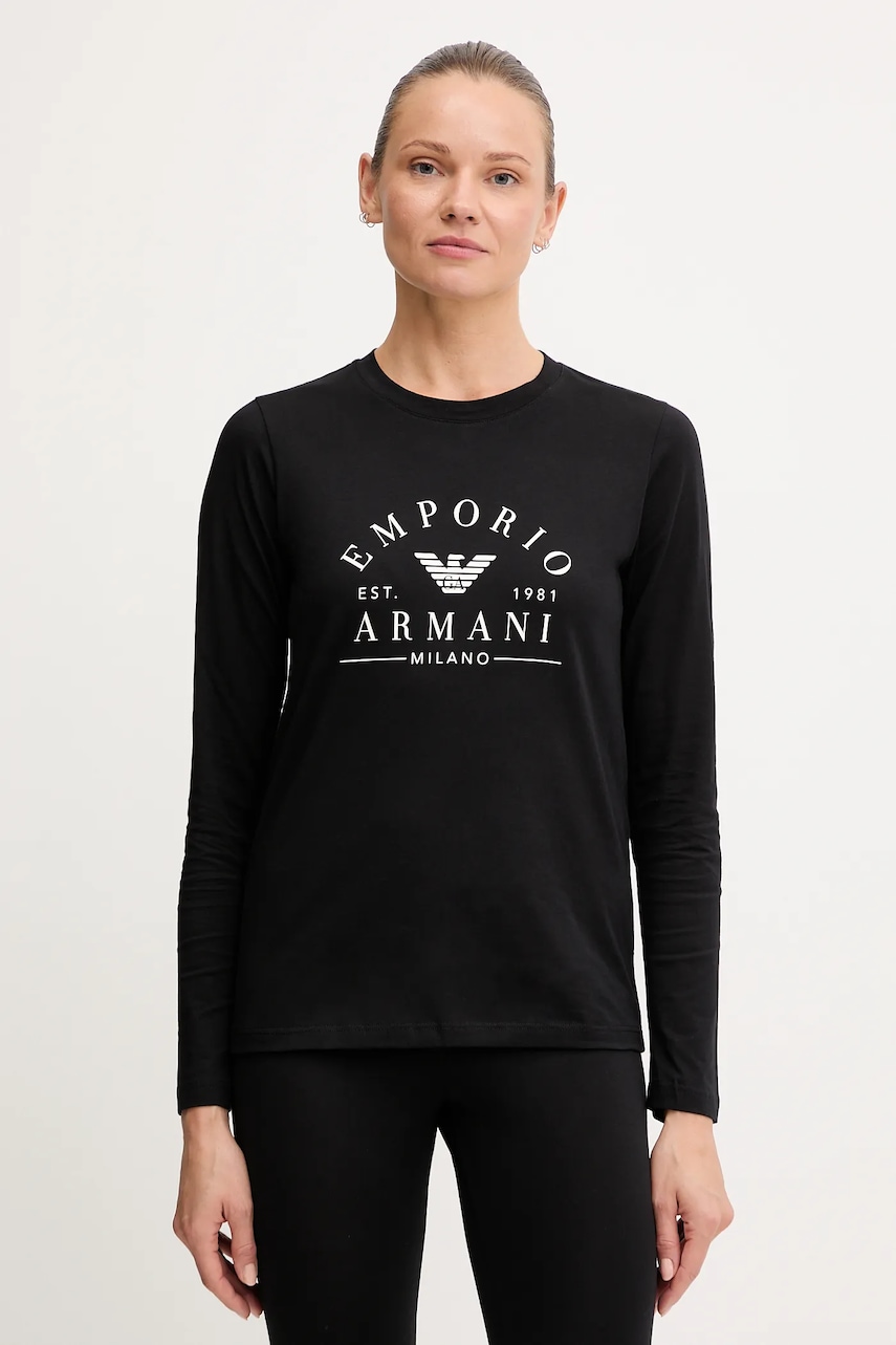Emporio Armani Underwear longsleeve din bumbac culoarea negru, EW001899 AF15345