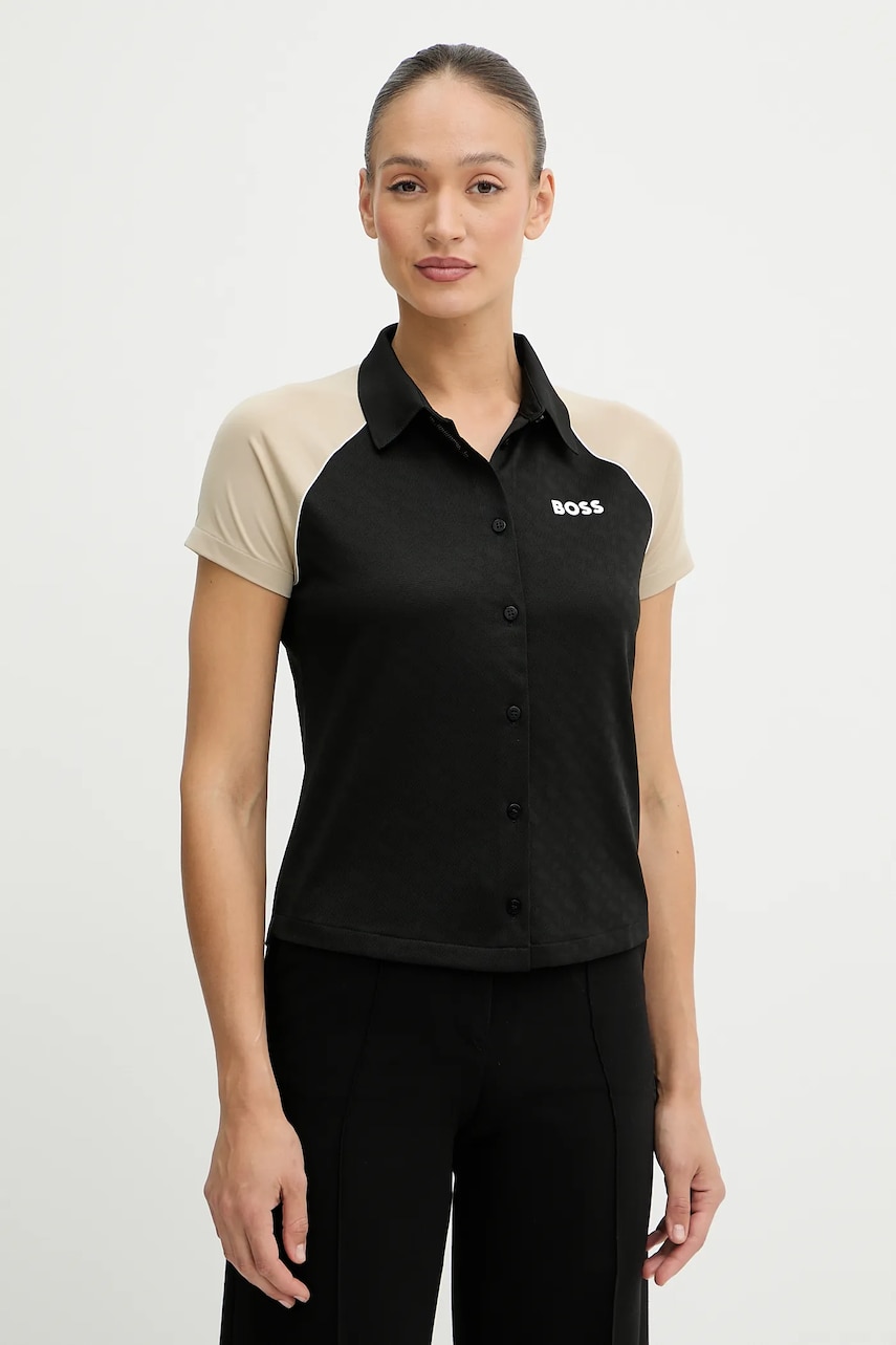 BOSS cămașă culoarea negru, cu guler clasic, regular, 50544191