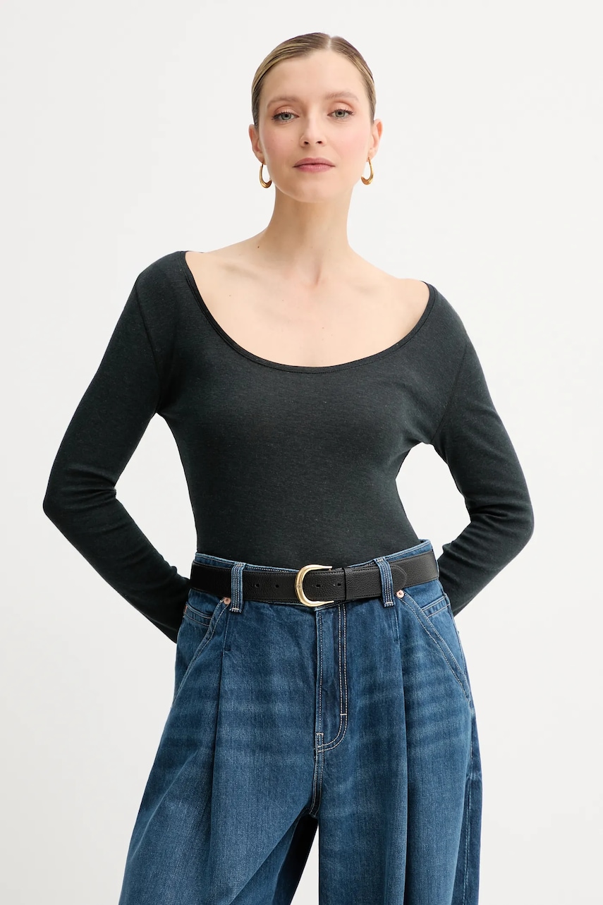 BOSS Orange longsleeve culoarea negru, 50542107