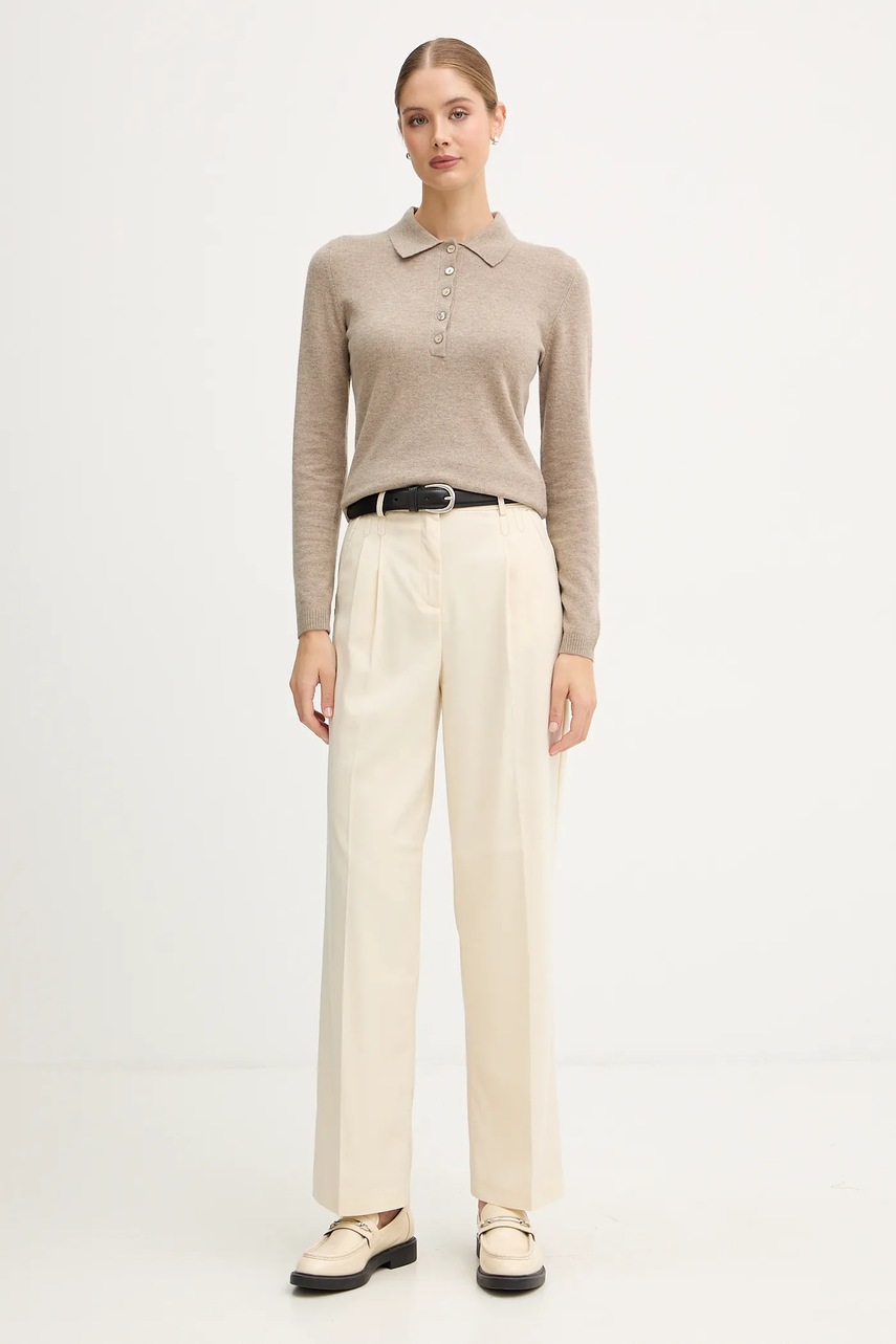 Свитер с добавлением шерсти United Colors of Benetton цвет бежевый лёгкий 102HD301H