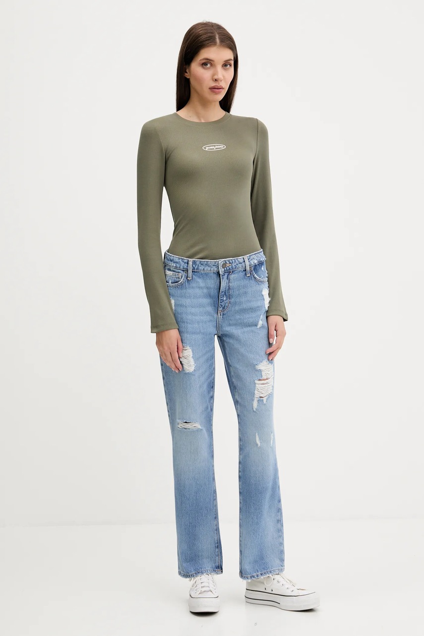 Лонгслив Guess Jeans цвет зелёный W5YP38 KA0H1
