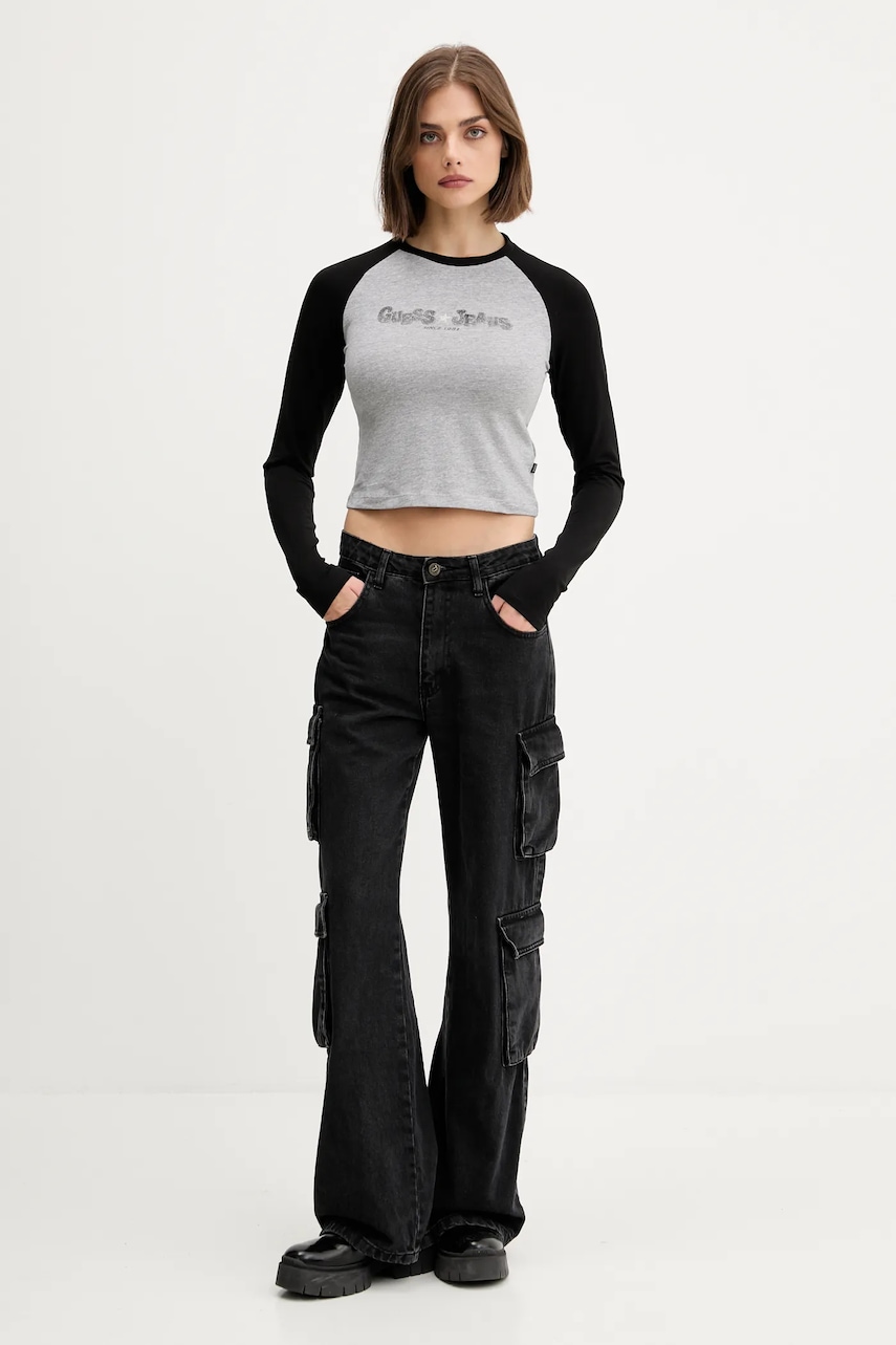 Детский лонгслив Guess Jeans цвет серый W5YI00 J1314 Детский лонгслив Guess Jeans цвет серый W5YI00 J1314