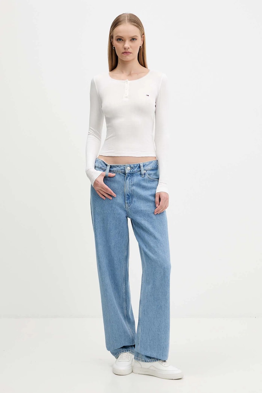 Лонгслив Tommy Jeans цвет белый DW0DW21575