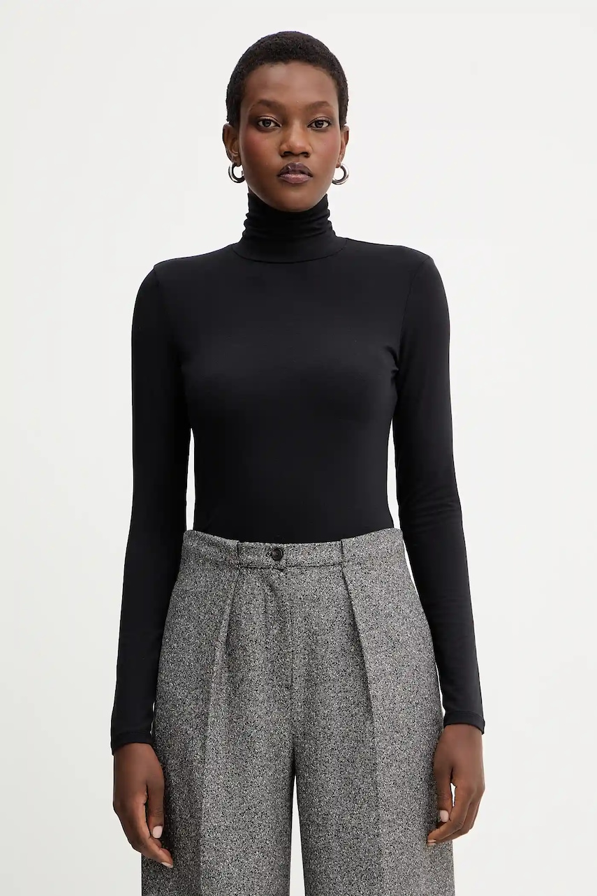 Levně Tričko s dlouhým rukávem Weekend Max Mara MULTIF černá barva, 2525946022600