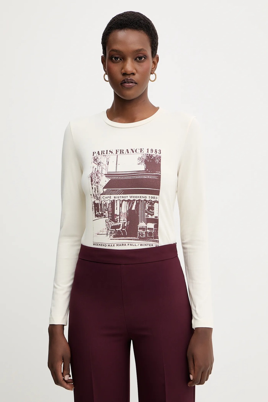 Weekend Max Mara longsleeve ALIAS culoarea bej, 2525946042600