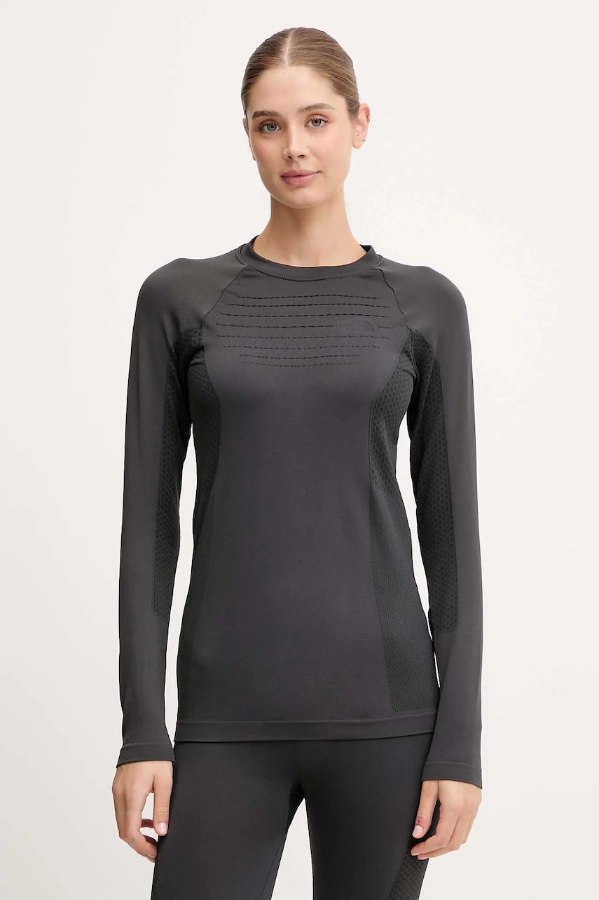The North Face longsleeve sport culoarea negru, NF0A8E1PJK31