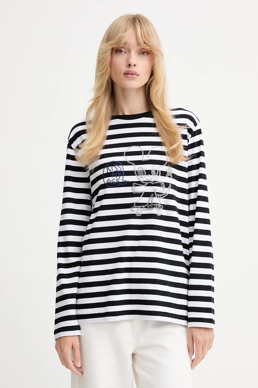ZADIG&VOLTAIRE longsleeve din bumbac culoarea negru, JWTS02839