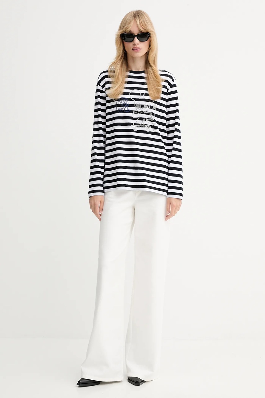 Хлопковый лонгслив ZADIG&VOLTAIRE цвет чёрный JWTS02839