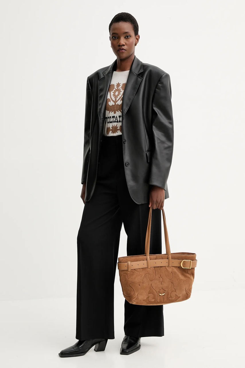 Шерстяной свитер ZADIG&VOLTAIRE цвет бежевый лёгкий KWSW02802