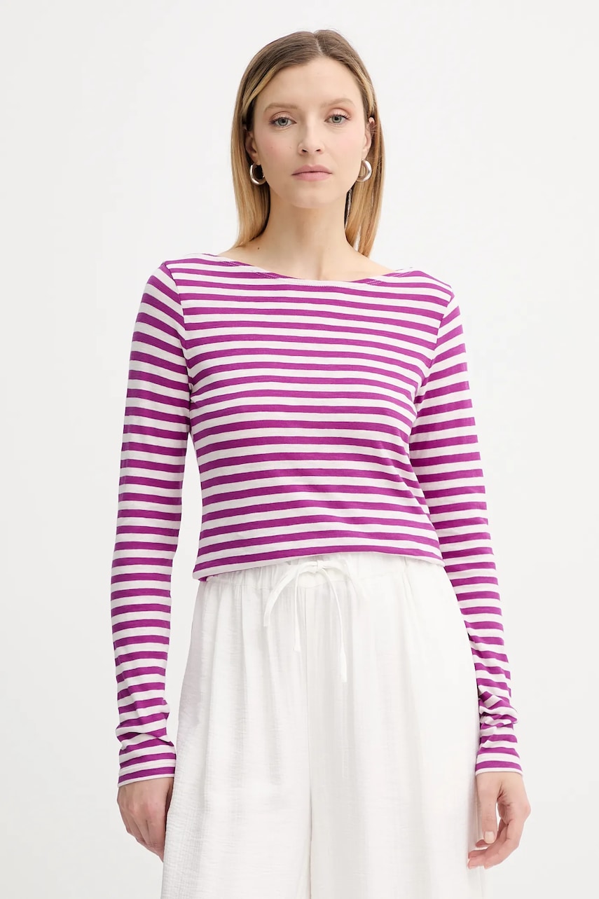 Marc O\'Polo longsleeve din bumbac culoarea violet, 506219652597
