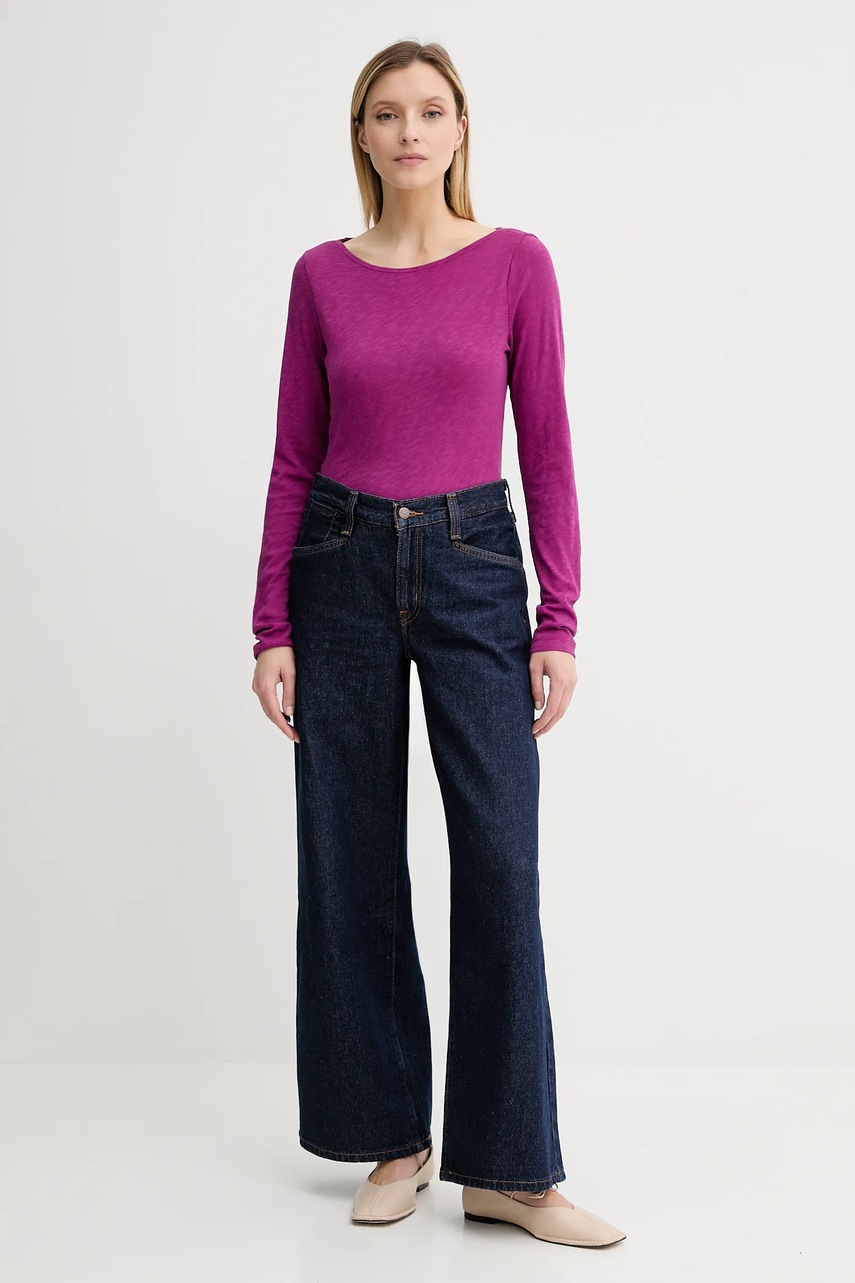 Хлопковый лонгслив Marc OPolo цвет розовый 506226152199