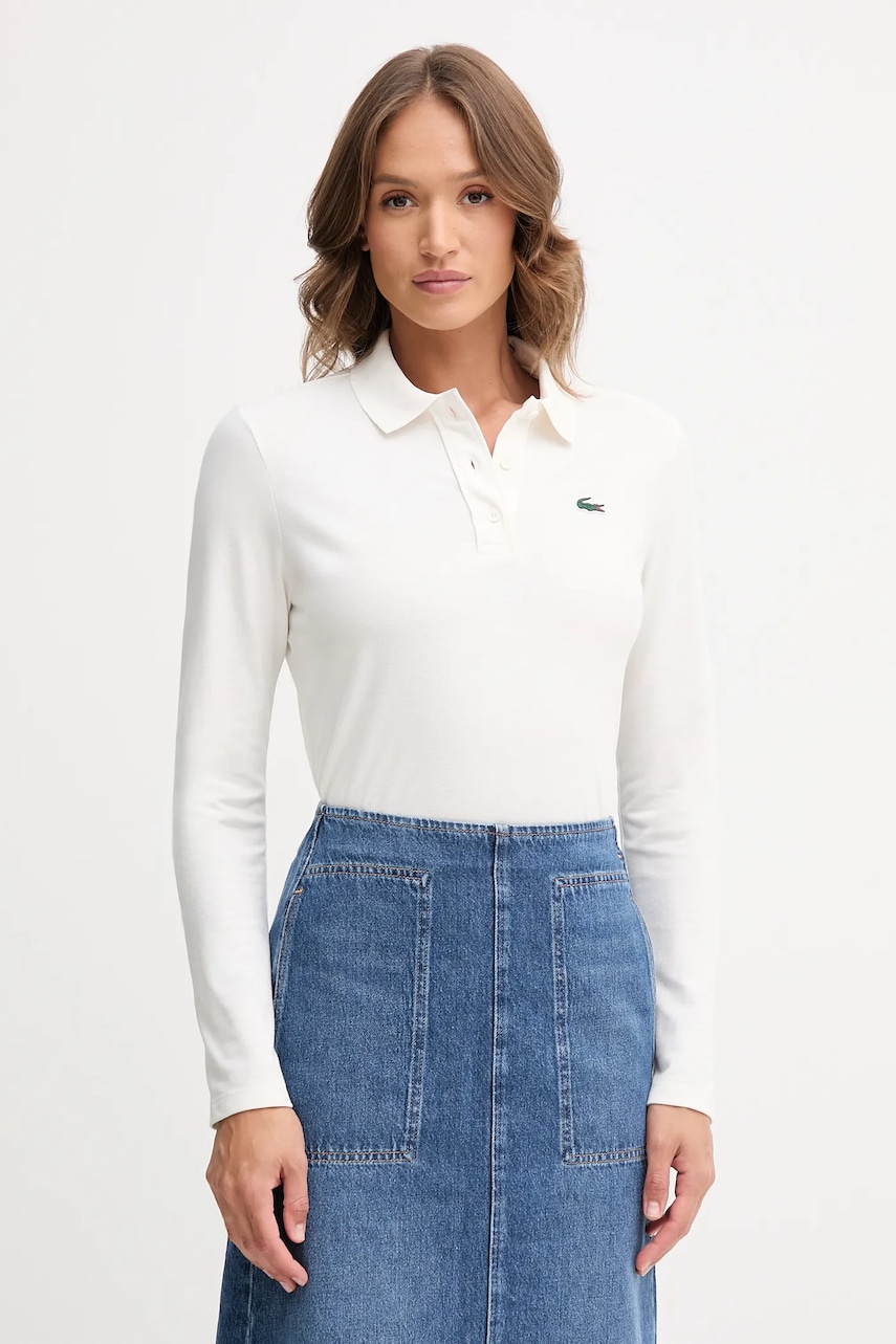 Lacoste longsleeve culoarea bej, PF4567