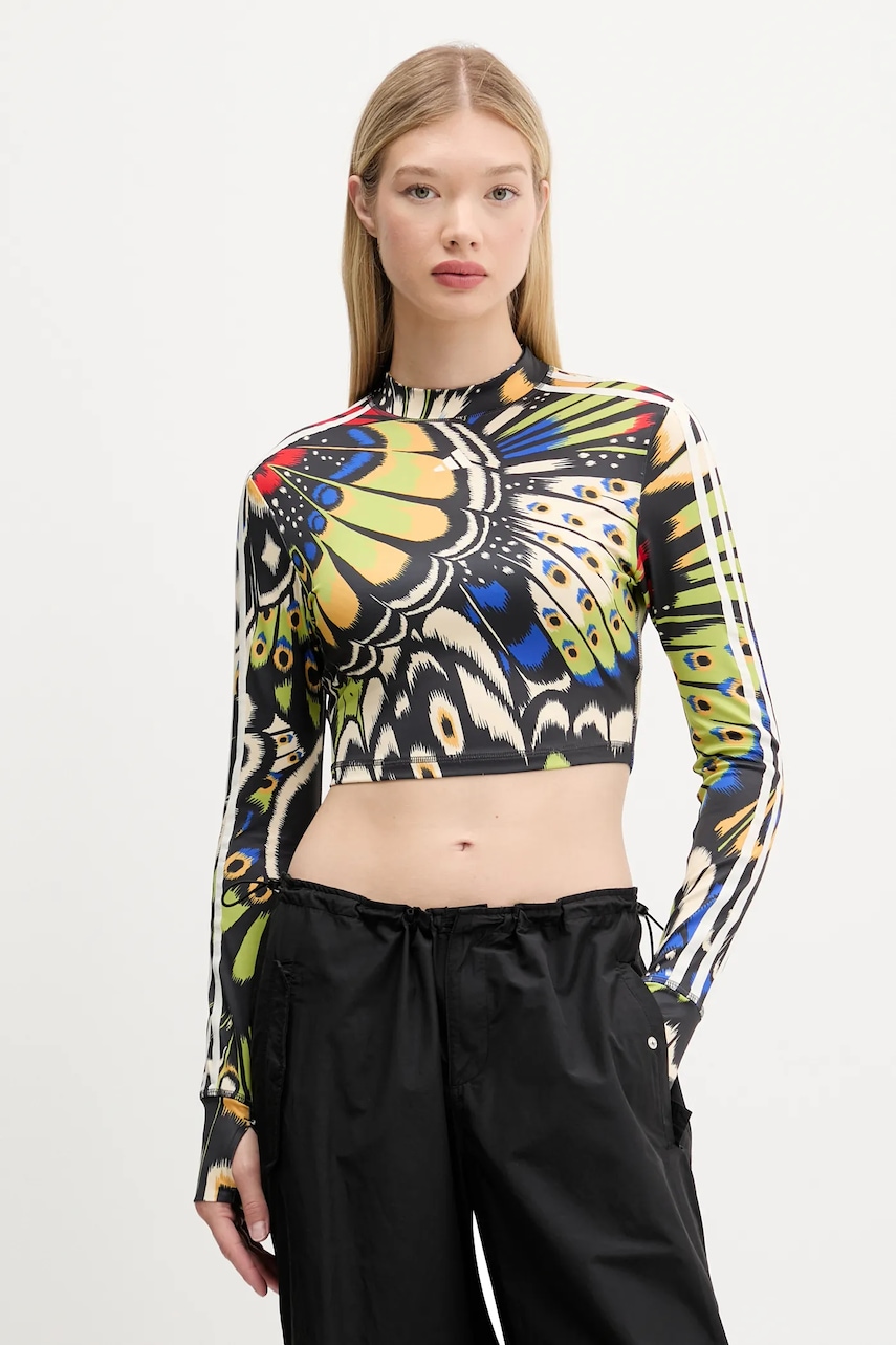 adidas longsleeve x Farm Rio culoarea negru, cu turtleneck, JL8650