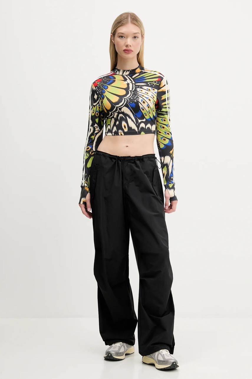 Лонгслив adidas x Farm Rio цвет чёрный с полугольфом JL8650