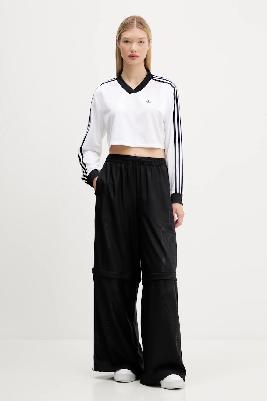 Лонгслив adidas Originals Jacquard Ls Top цвет белый JV9740 Лонгслив adidas Originals Jacquard Ls Top цвет белый JV9740