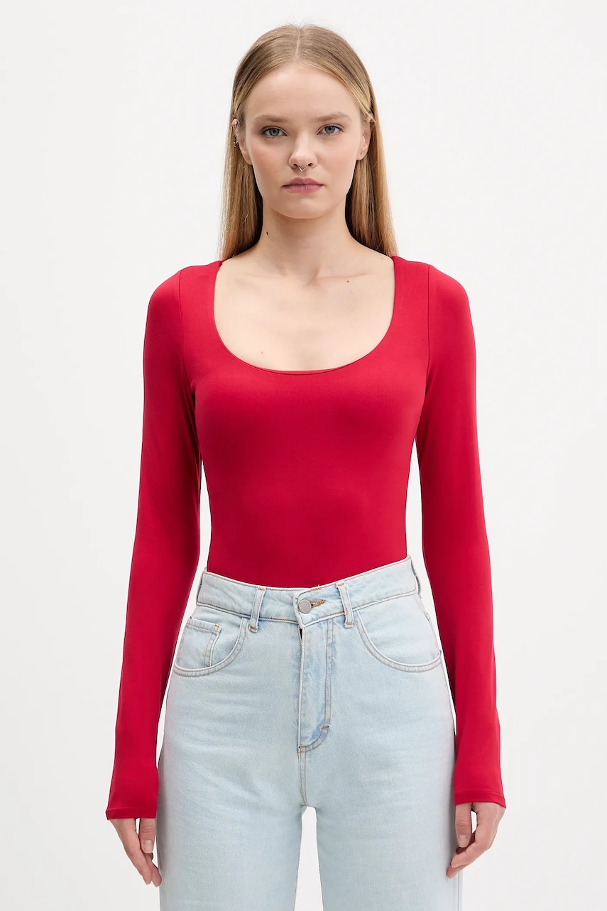 Hollister Co. longsleeve culoarea rosu, KI339-5251