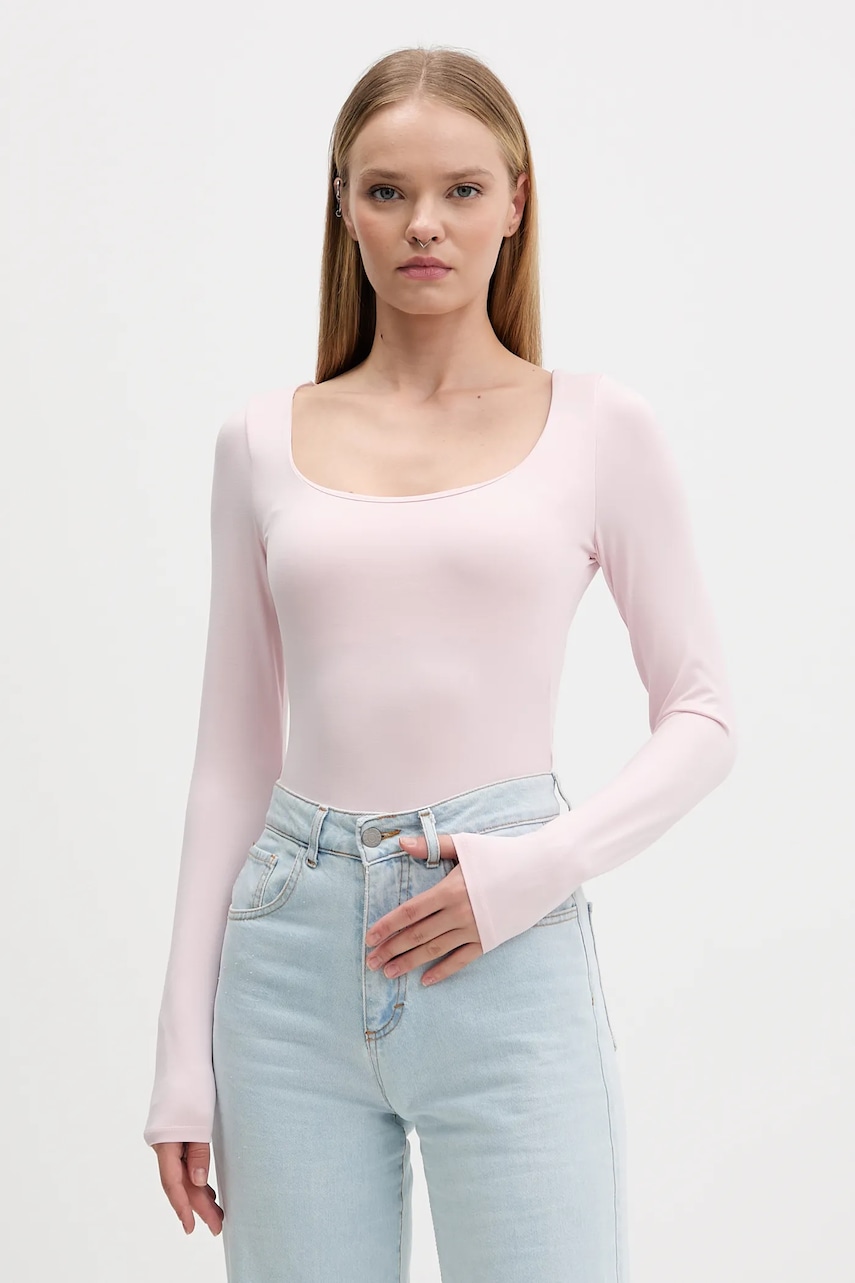Hollister Co. longsleeve culoarea roz, KI339-5251