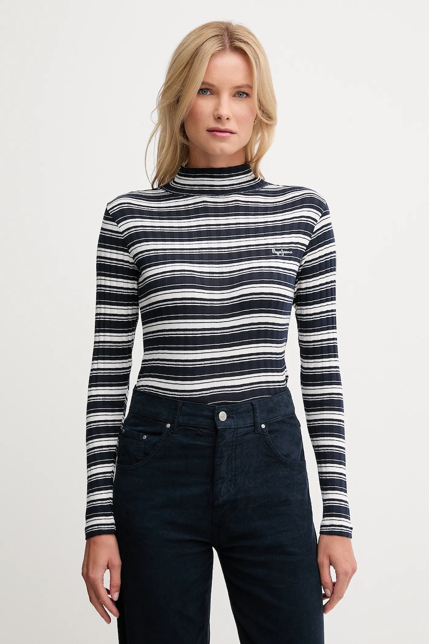 Pepe Jeans longsleeve culoarea bleumarin, cu turtleneck, PL5000040