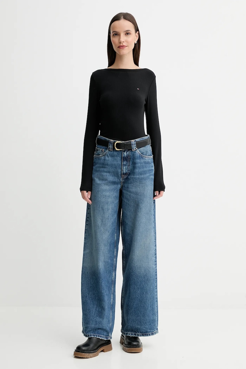 Лонгслив Tommy Hilfiger цвет чёрный WW0WW47309