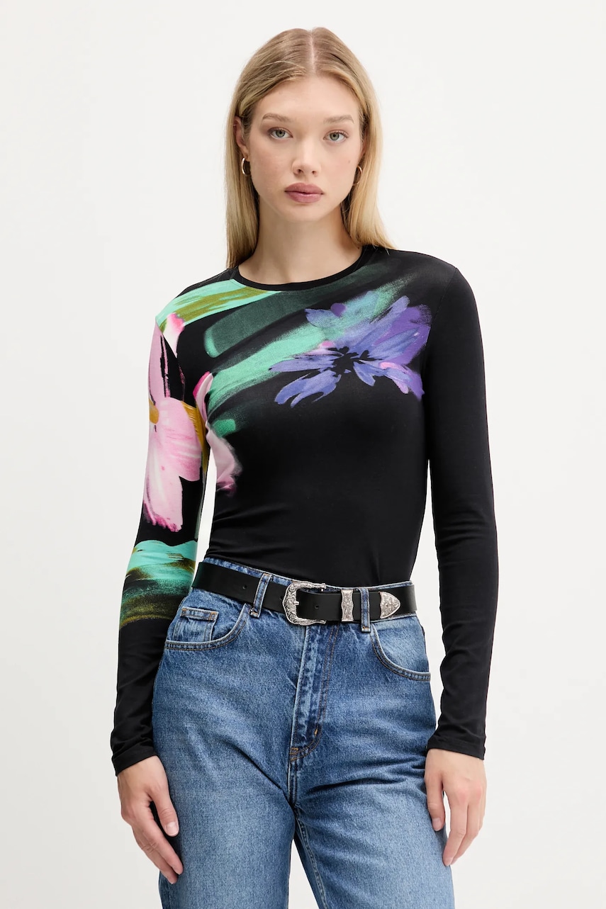 Desigual longsleeve LENA culoarea negru, 25WWTK32