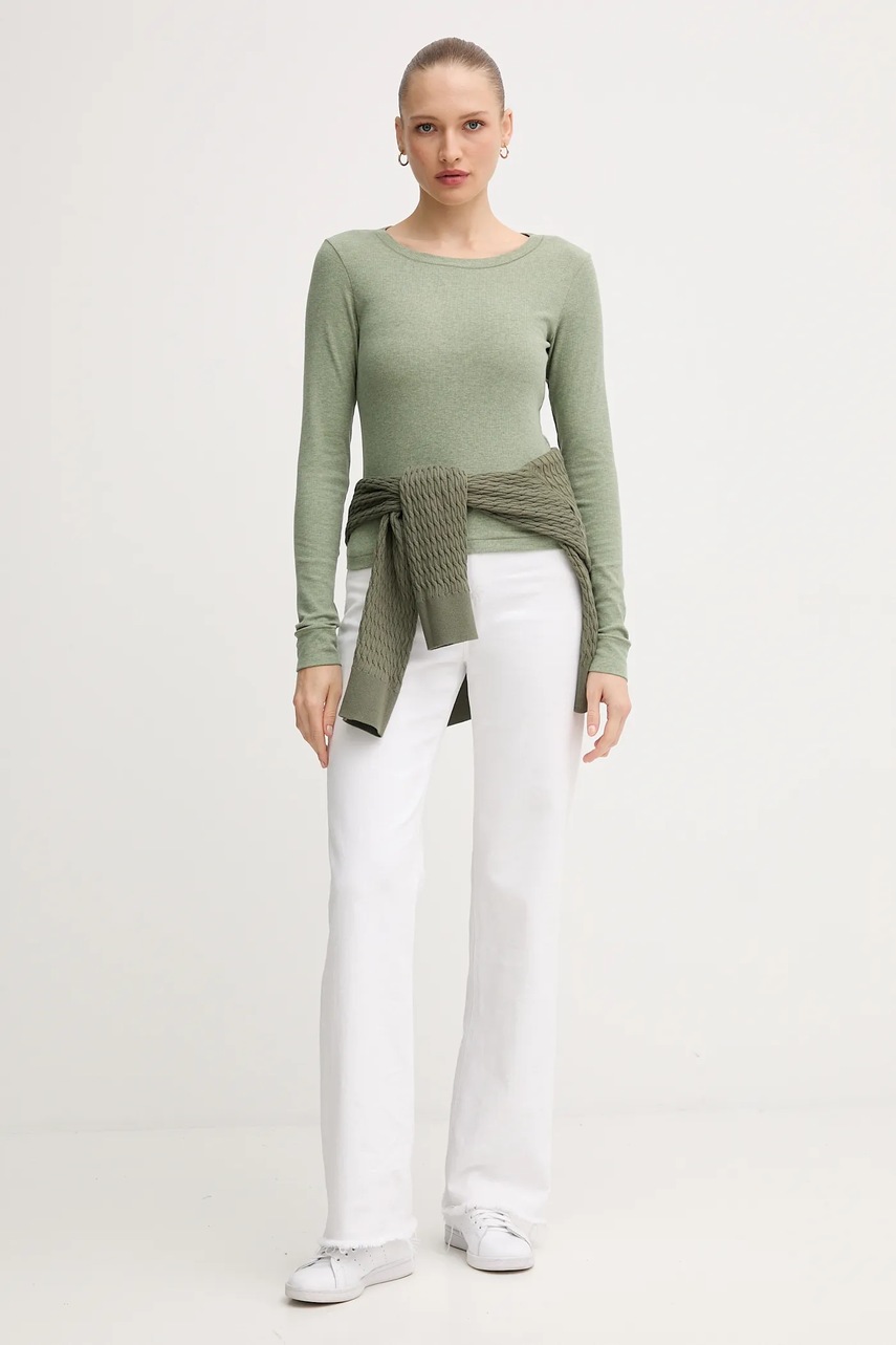 Лонгслив Tommy Hilfiger цвет зелёный UW0UW06066