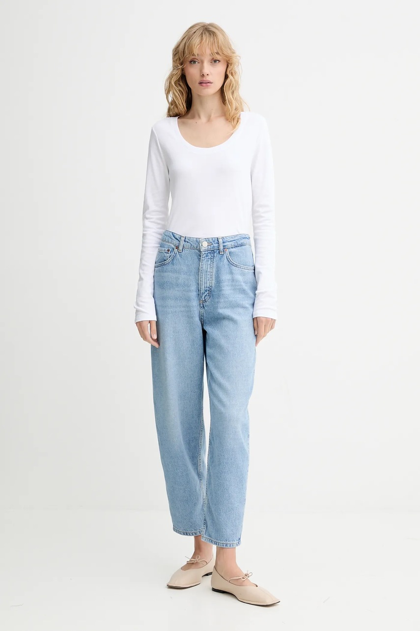 Хлопковый лонгслив Calvin Klein цвет белый LV044D228G