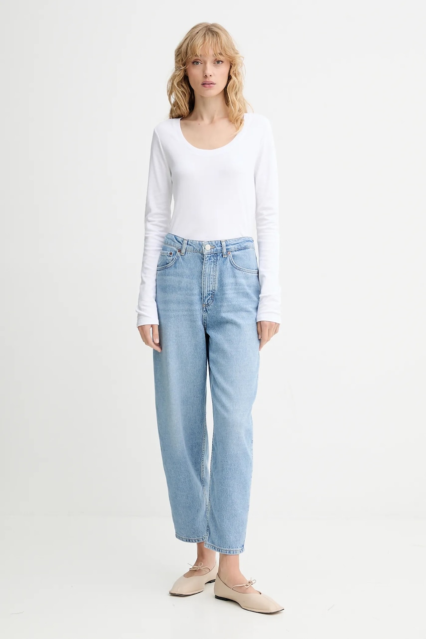 Хлопковый лонгслив Calvin Klein цвет белый LV044D228G Хлопковый лонгслив Calvin Klein цвет белый LV044D228G