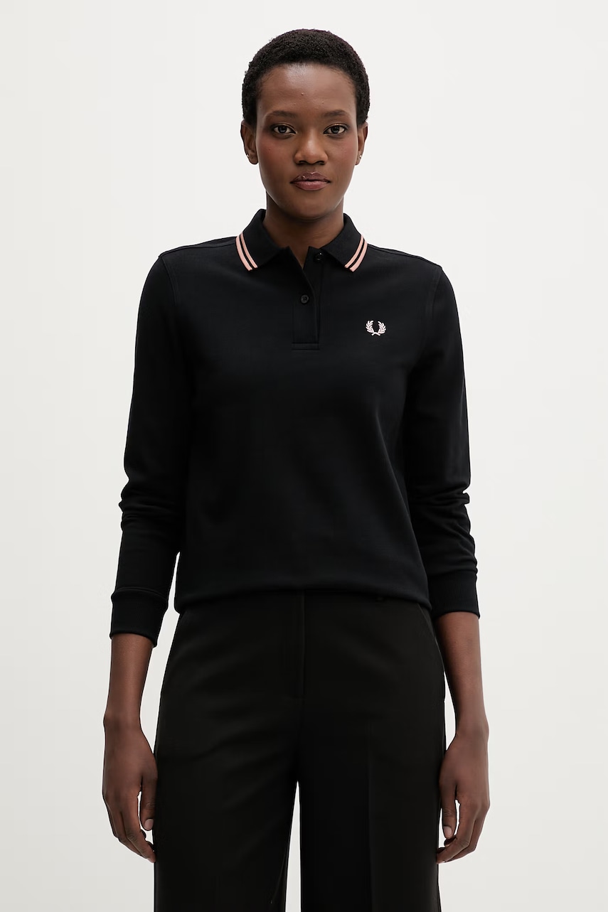 Βαμβακερή μπλούζα με μακριά μανίκια Fred Perry