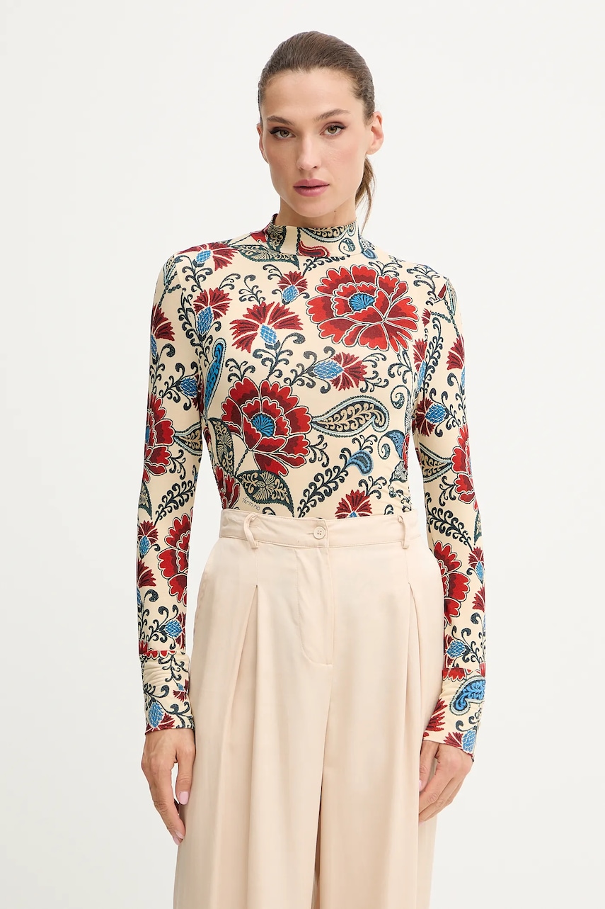 Farm Rio longsleeve culoarea bej, 346004