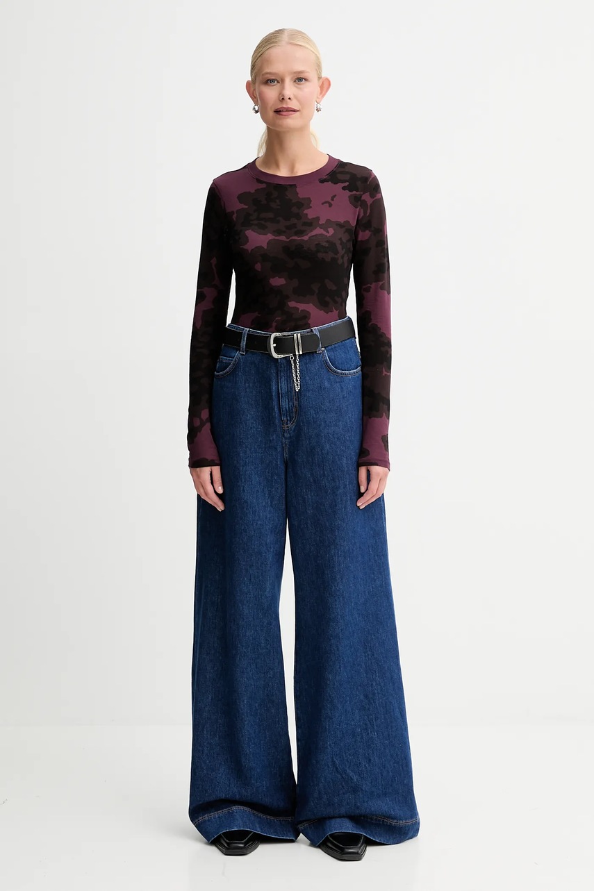 Хлопковый лонгслив G-Star цвет бордовый D27103.E151