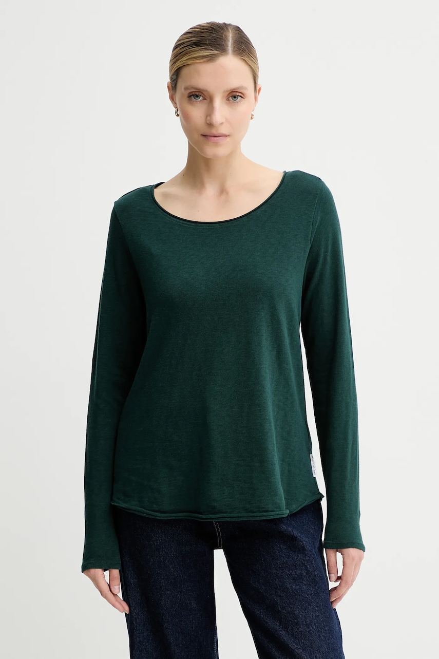 Marc O'Polo longsleeve din bumbac culoarea verde, 5000007381