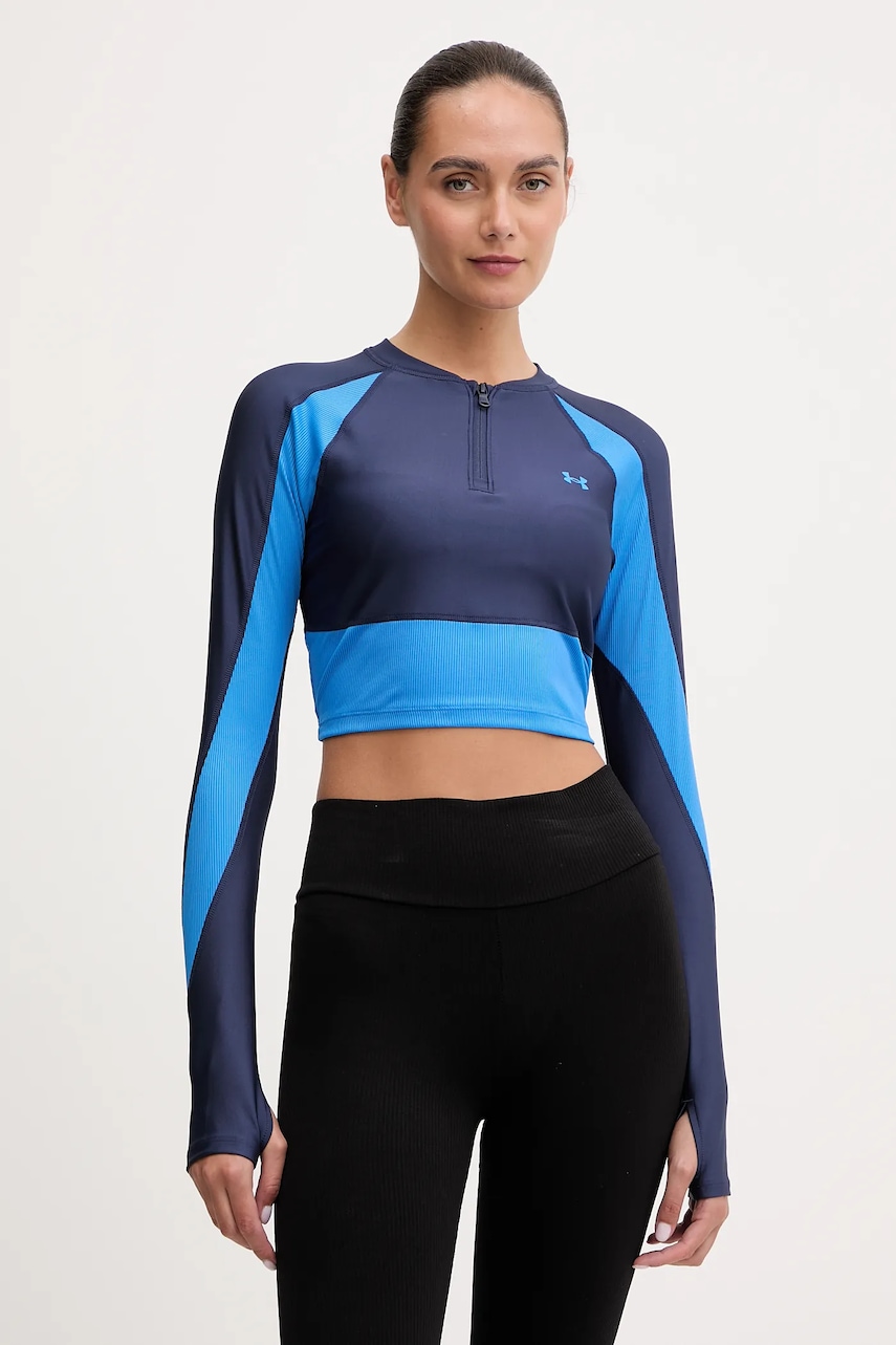 Levně Tréninkové tričko s dlouhým rukávem Under Armour tmavomodrá barva, 6003981