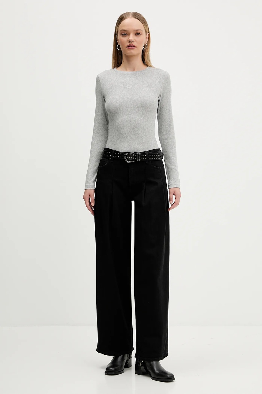 Лонгслив Guess Jeans цвет серый W5BP01 KA0H1