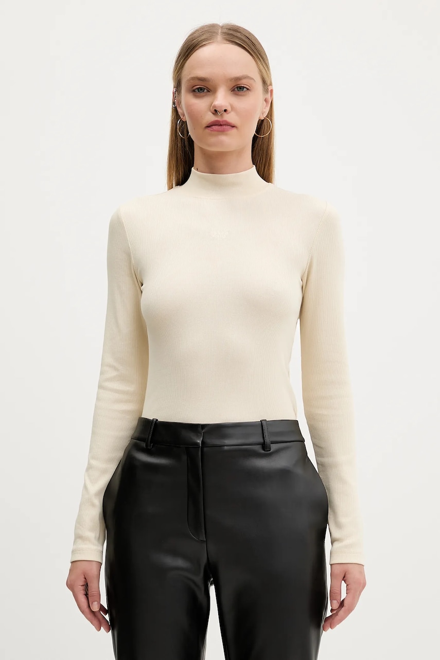 

Блуза с дълги ръкави Guess Jeans, Бежов