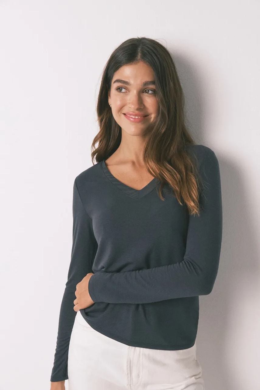 women'secret longsleeve culoarea gri, 7662431