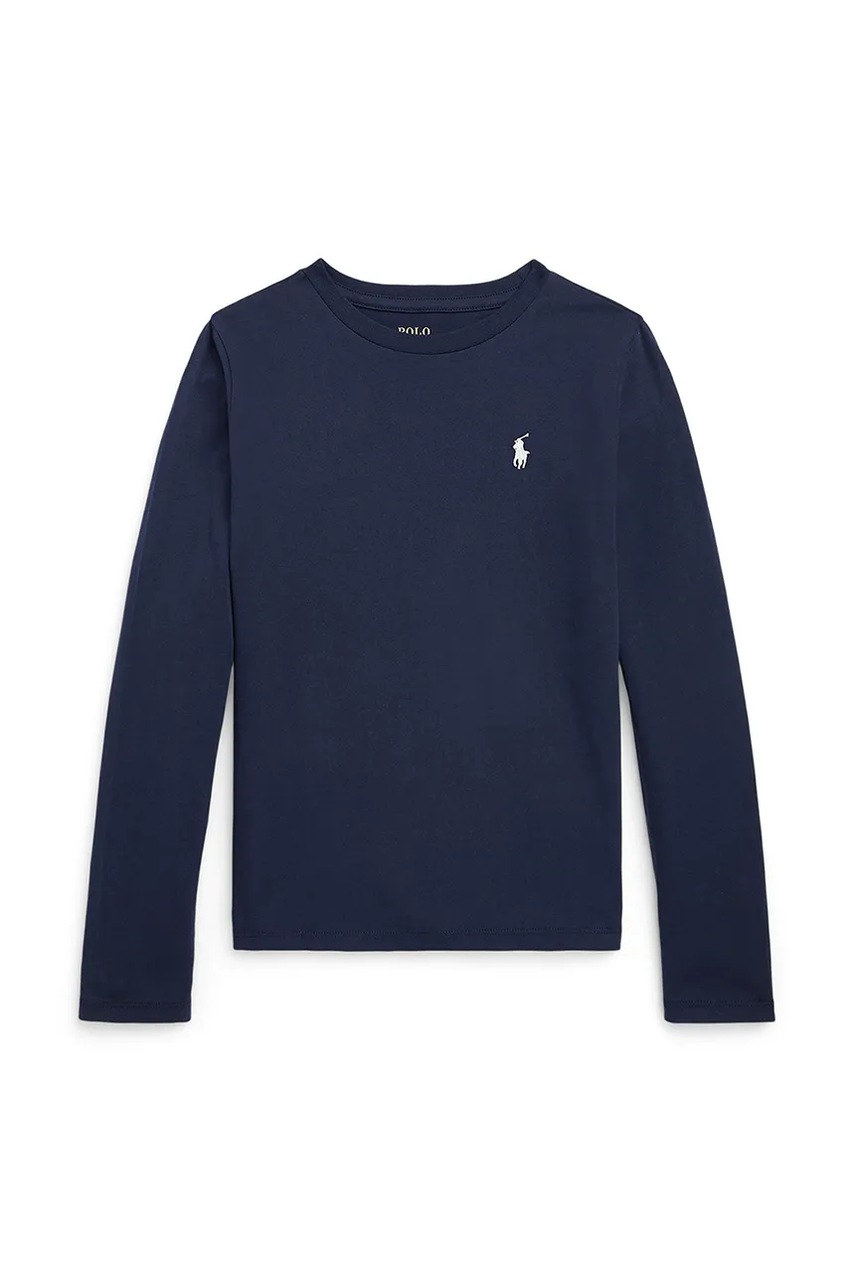Levně Dětské bavlněné tričko s dlouhým rukávem Polo Ralph Lauren tmavomodrá barva, 313841122029