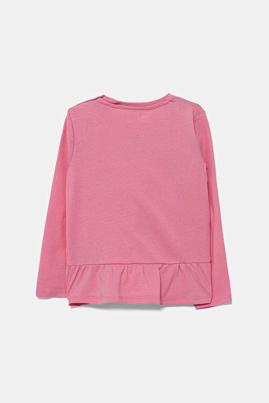 Хлопковый лонгслив для младенцев Guess цвет розовый A5YI01 K6YW4