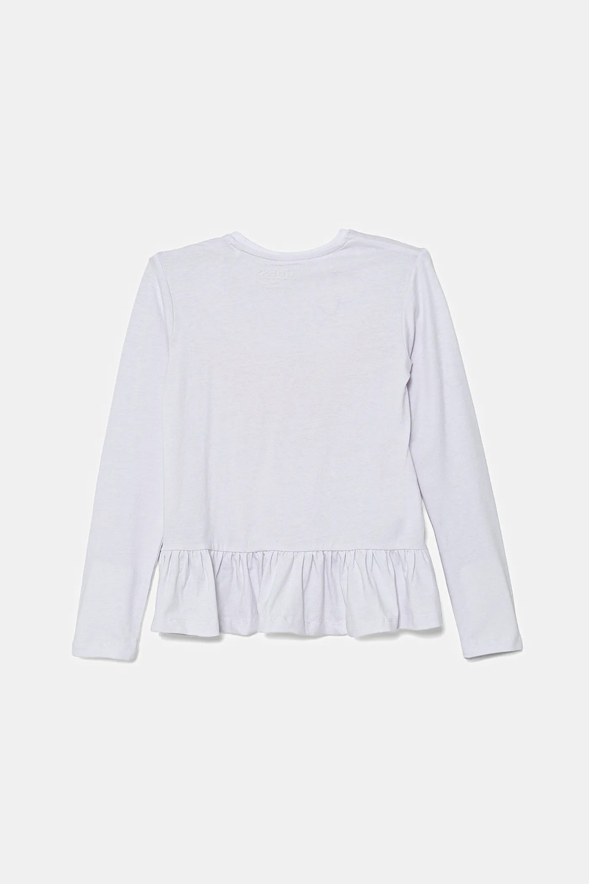 Хлопковый детский лонгслив Guess цвет белый K5YI08 K6YW4