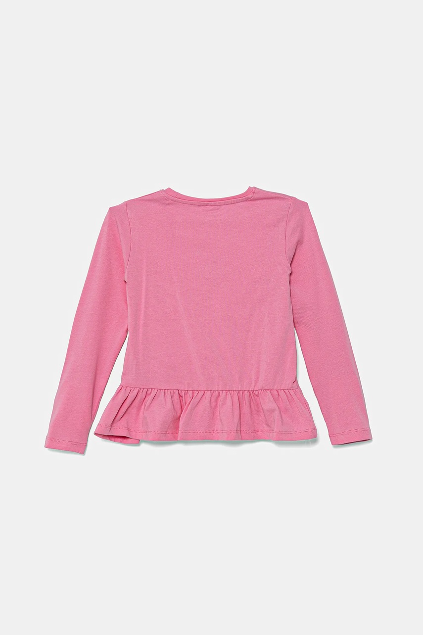 Хлопковый детский лонгслив Guess цвет розовый K5YI08 K6YW4