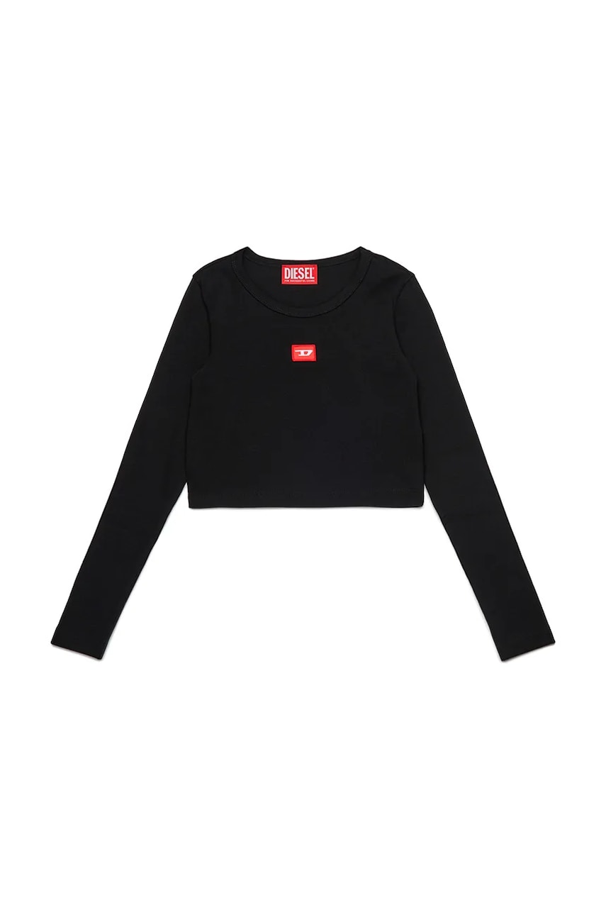 Diesel longsleeve copii TBALLETD T-SHIRT culoarea negru, J02452