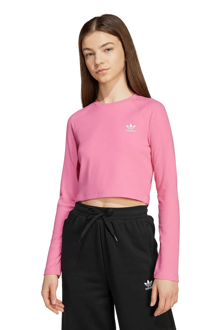 adidas Originals longsleeve copii culoarea roz, JW2598 adidas Originals longsleeve copii culoarea roz, JW2598