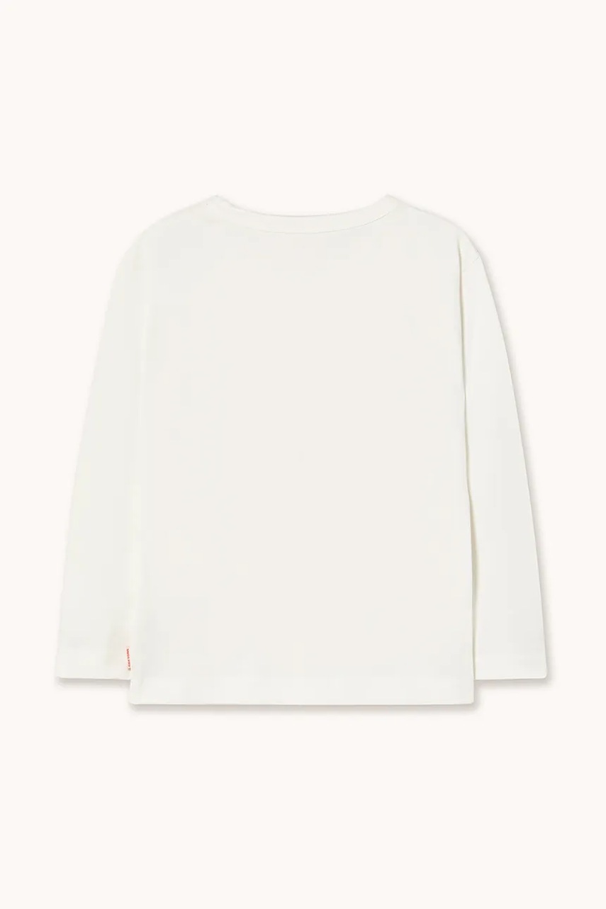 Дитячий бавовняний лонгслів Tinycottons FLOWER GRAPHIC SLEEVE TEE колір білий AW25-307